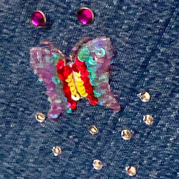 Gasoline Girls Blue Jeans with Butterfly Bling Size 6X